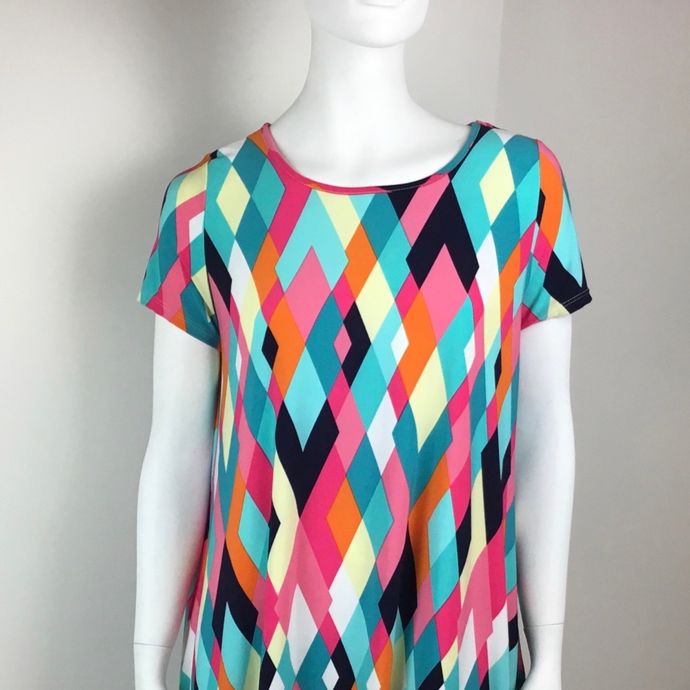 Peach Love California Dress Geometric Multi Color